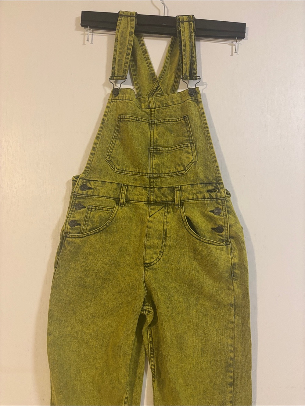 We The Free Ziggy Olive Green Relaxed Denim Overalls. XS - Picture 2 of 10